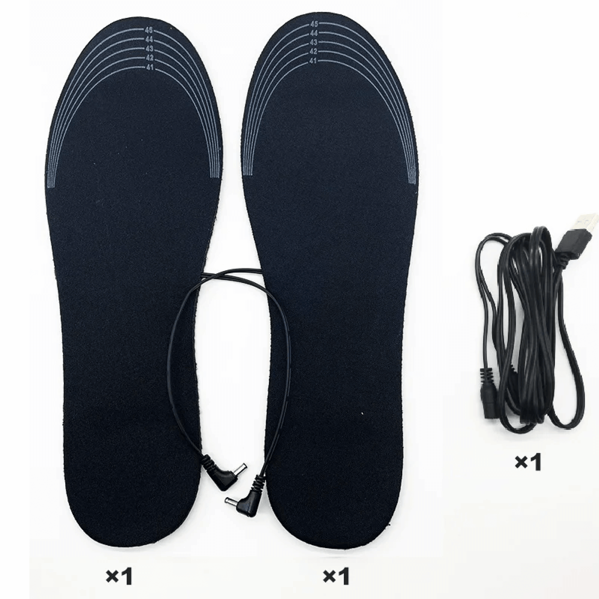 Rechargeable Heated Insoles with Dual Zone Heating and USB Charging, Trimmable US 4-12