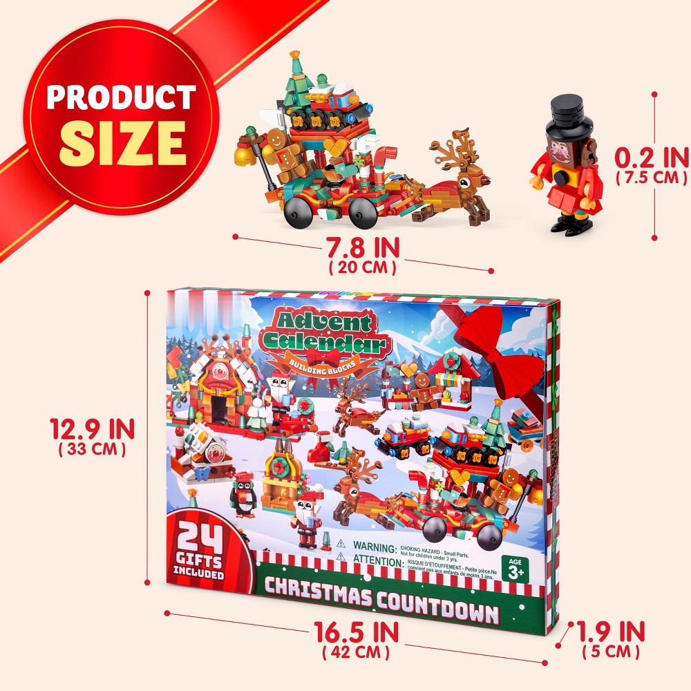 Toy Brick Countdown Box with 24 Mini Builds and Two Bigger Finale Models for Young Builders