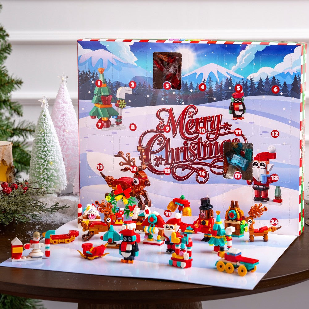 Toy Brick Countdown Box with 24 Mini Builds and Two Bigger Finale Models for Young Builders