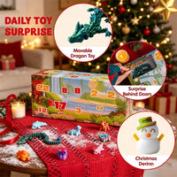 Countdown Box with 24 Hard 3D Printed Figures Shaped Like Animals and Festive Items