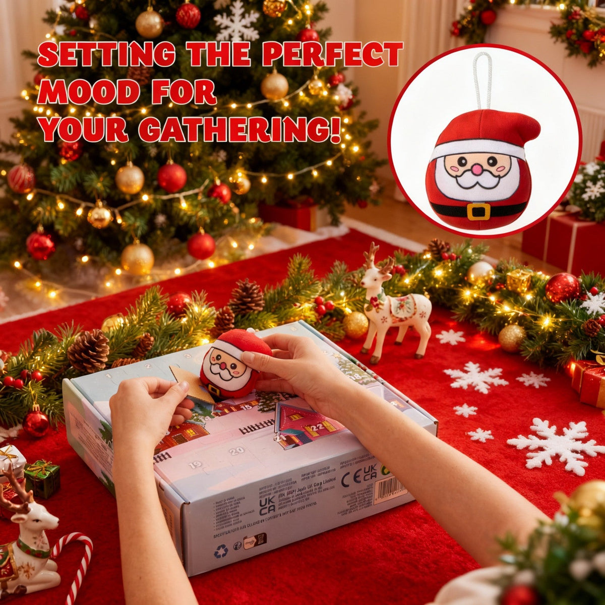 Christmas Tree Ornament Advent Calendar with 24 Hanging Plush Holiday Characters