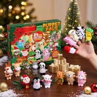Kids Holiday Countdown Calendar with 24 Plush Finger Puppets and Storytelling Fun