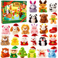 Palm Size Plush Animal Advent Calendar with 21 Animals and 3 Holiday Characters