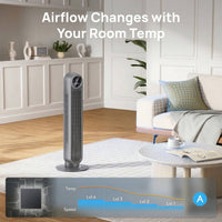 Portable Ac Unit Air Conditioner for Home & Office, Bladeless Air Cooler Tower Fan, Ultra Quiet, 8 Speeds, 4 Modes
