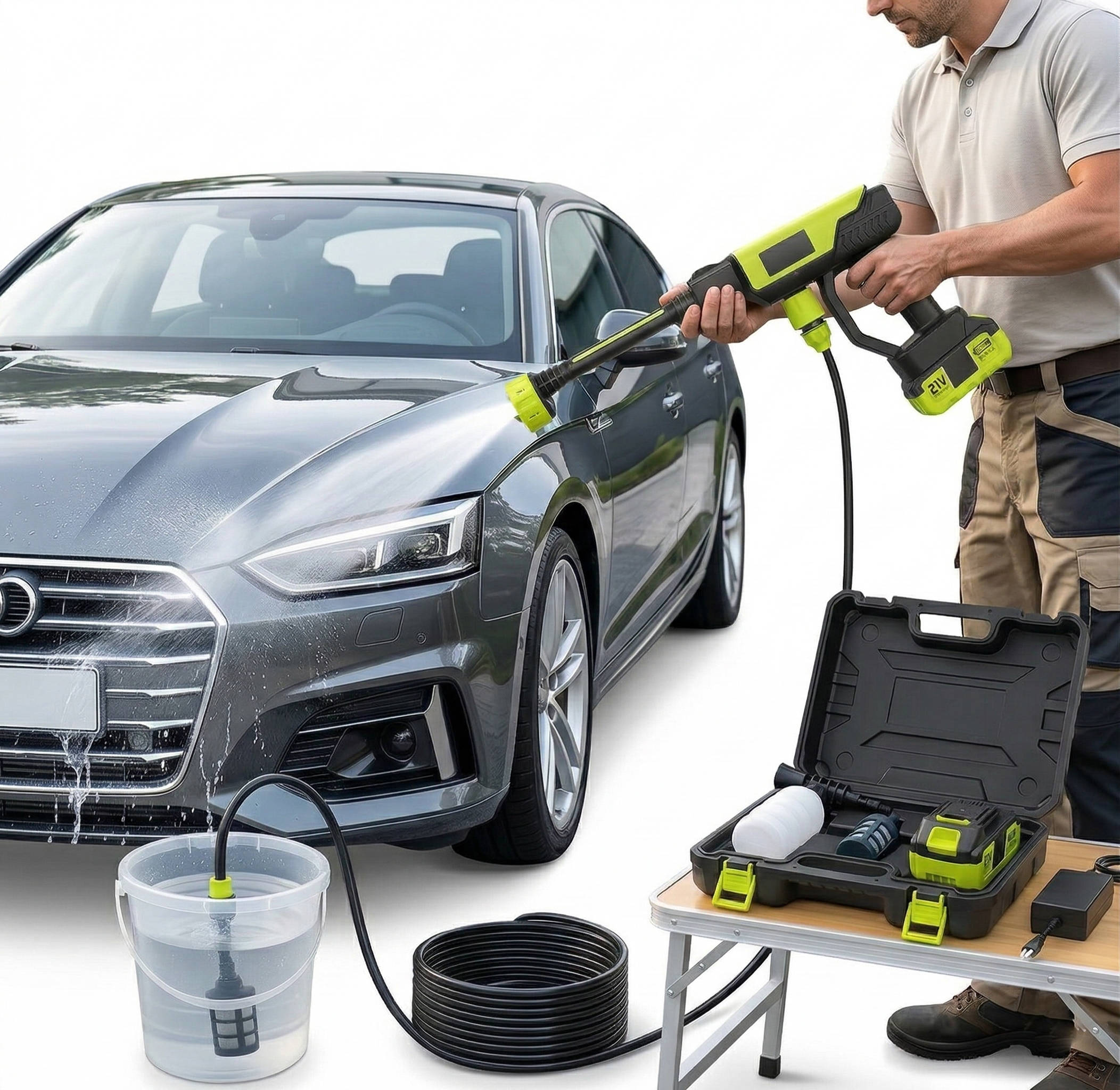 Cordless Power Pressure Washer for Car, Home Cleaning & Garden Watering