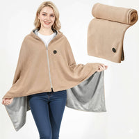 USB Heated Shawl Blanket with Three Heat Levels and Eight Heating Zones