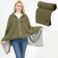 USB Heated Shawl Blanket with Three Heat Levels and Eight Heating Zones