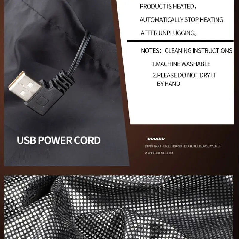 Power Bank Heated Jacket with 9 Zones and 3 Temperature Settings
