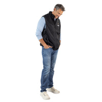 Mens Heated Knit Vest with Four Heating Zones and Rechargeable Battery for Cold Weather