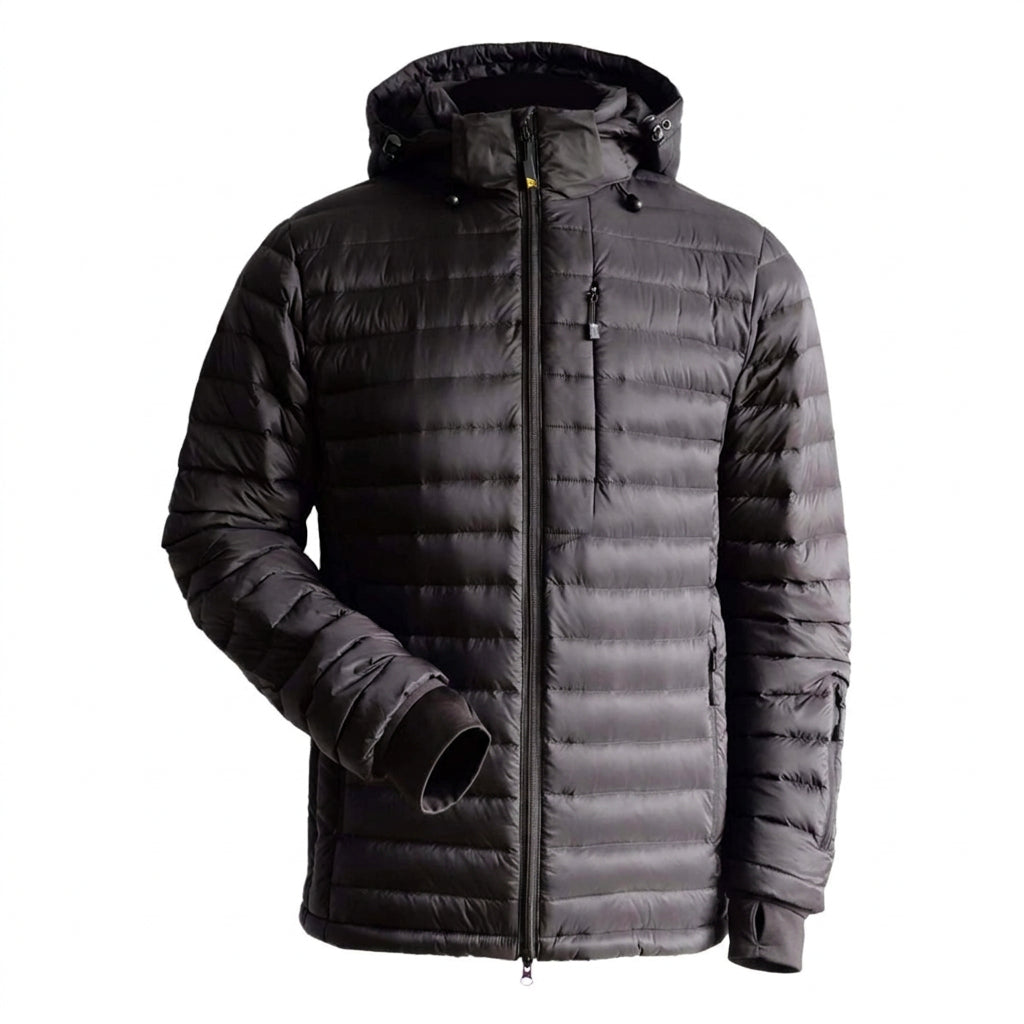 Down Jacket with Electric Heating Zones and 12V Battery, Machine Washable
