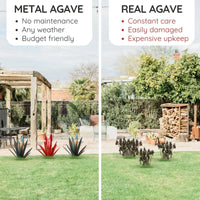 Decorative Plant Sculpture Featuring Agave Americana In Metal