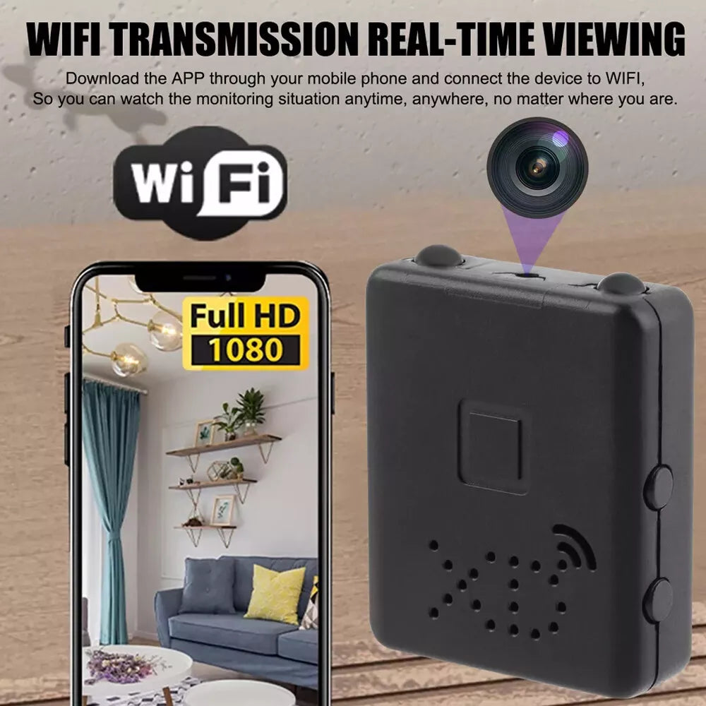 Compact Home Security Camera with 1080p Resolution and 26ft Night Vision