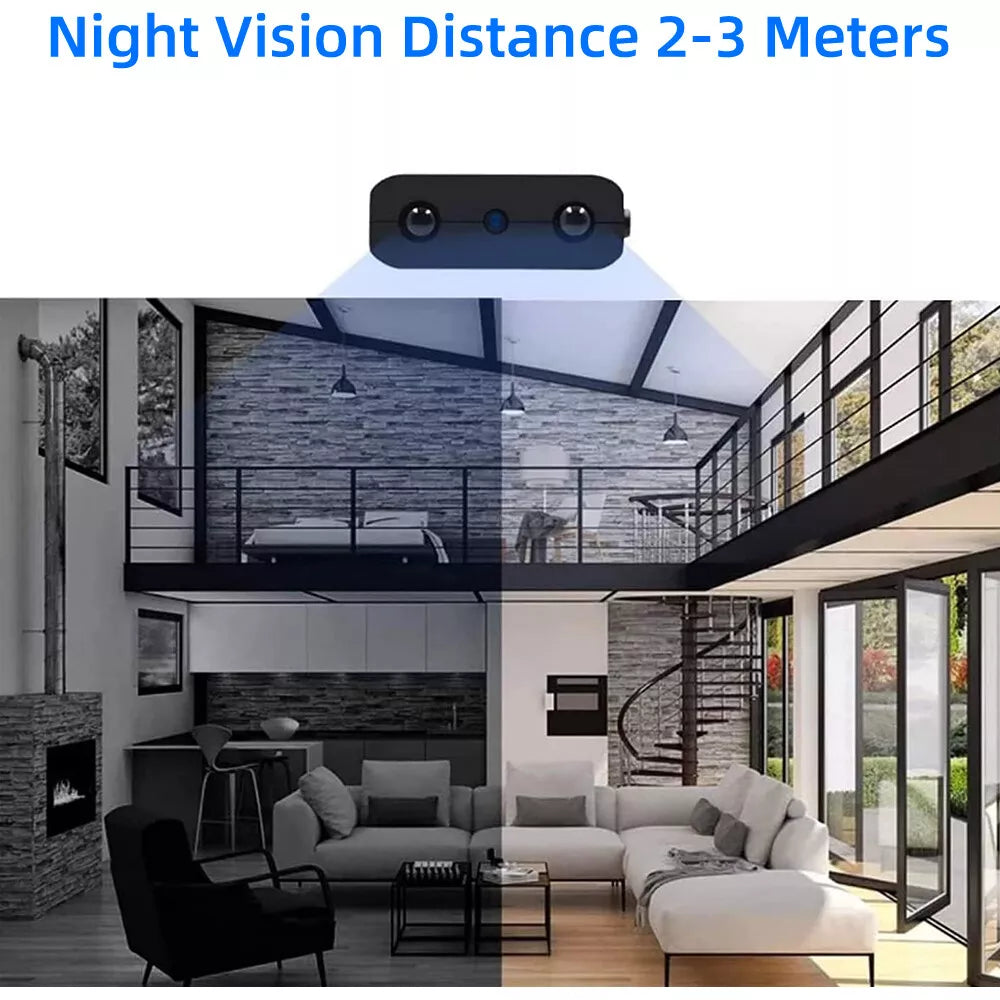 Compact Home Security Camera with 1080p Resolution and 26ft Night Vision