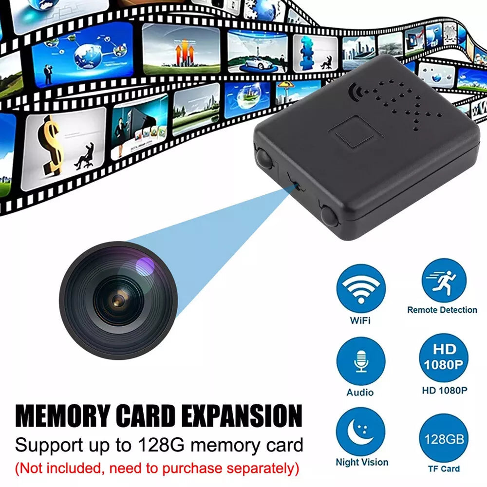 Compact Home Security Camera with 1080p Resolution and 26ft Night Vision