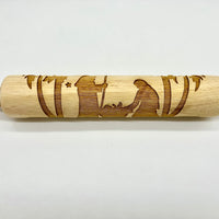 Nativity Pattern Rolling Pin for Embossing Sugar Cookies, Springerle, Fondant, Clay and Salt Dough