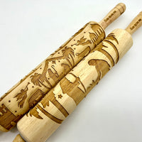 Nativity Pattern Rolling Pin for Embossing Sugar Cookies, Springerle, Fondant, Clay and Salt Dough