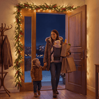 Fairy Light Garland with Ornament Accents in Five Styles, 4.9 Feet Long with Golden Lights for Indoor Decor