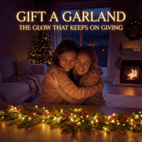 Fairy Light Garland with Ornament Accents in Five Styles, 4.9 Feet Long with Golden Lights for Indoor Decor