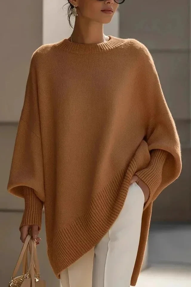 Oversized Crew Neck Knitted Sweater - Kathryn