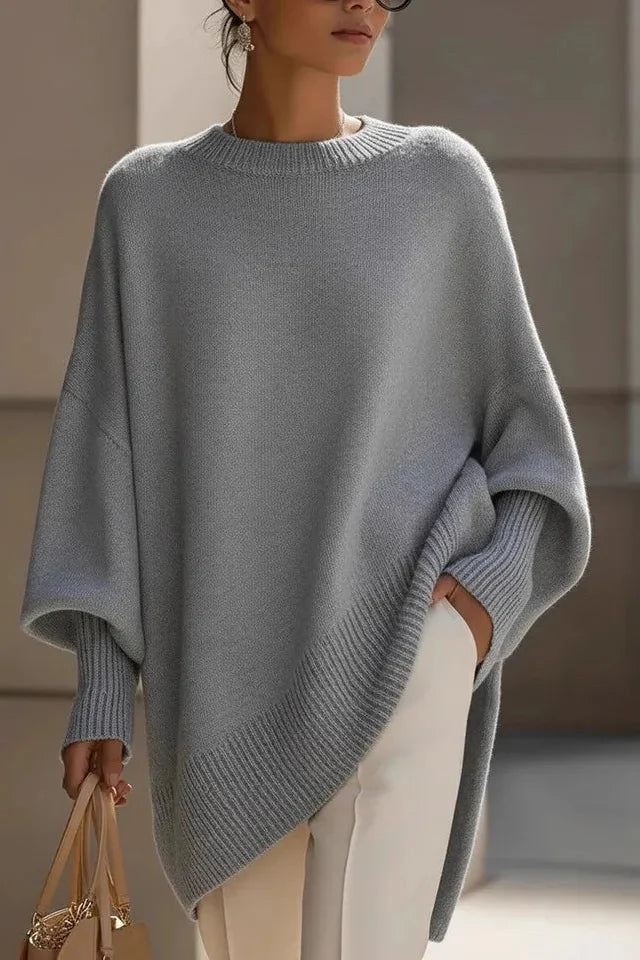 Oversized Crew Neck Knitted Sweater - Kathryn