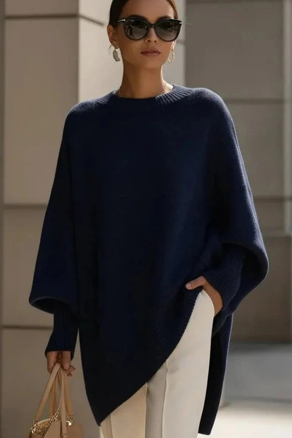 Oversized Crew Neck Knitted Sweater - Kathryn
