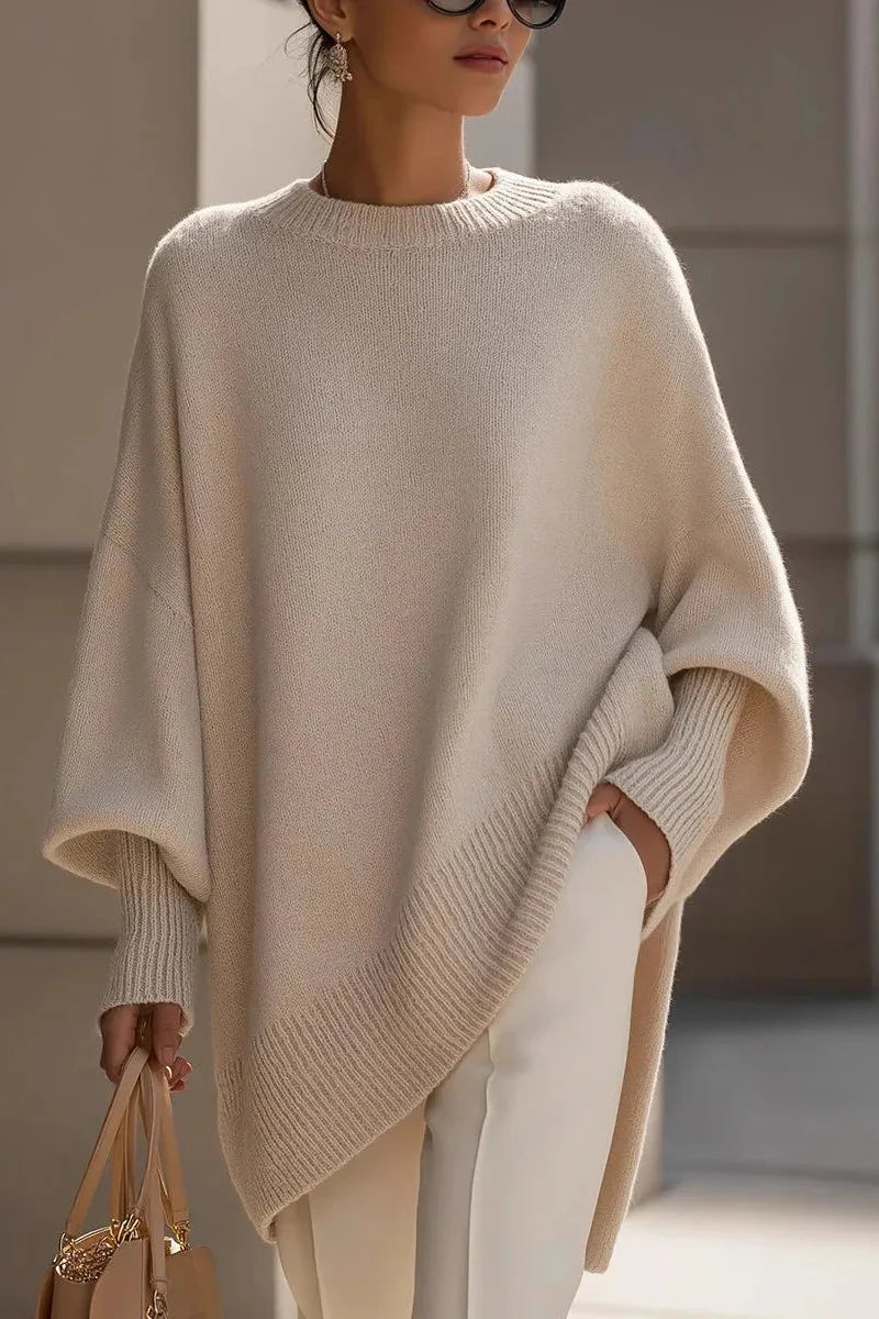 Oversized Crew Neck Knitted Sweater - Kathryn
