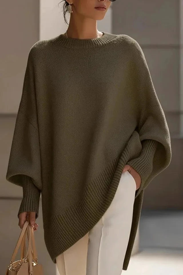 Oversized Crew Neck Knitted Sweater - Kathryn