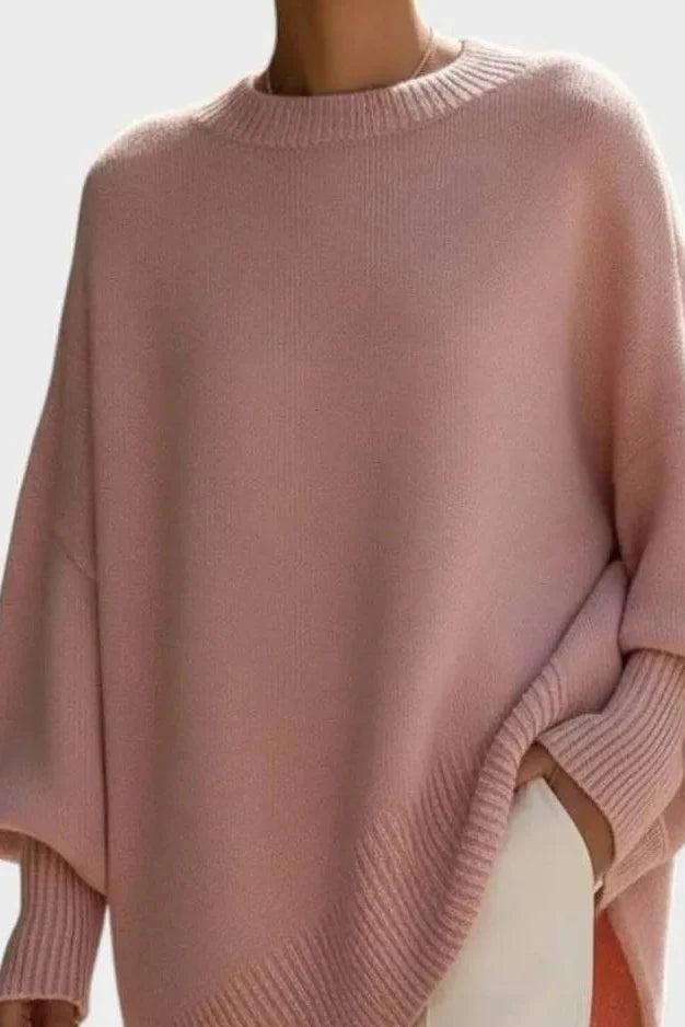 Oversized Crew Neck Knitted Sweater - Kathryn