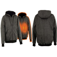 Rechargeable Heated Hoodie with Motorcycle Battery Connection and Three Temperature Settings