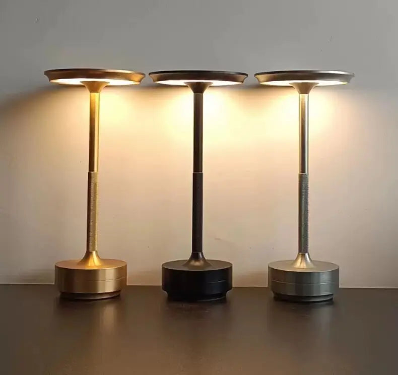 Cordless LED Table Lamp with Touch Dimming and USB Charging, 11.2 Inch