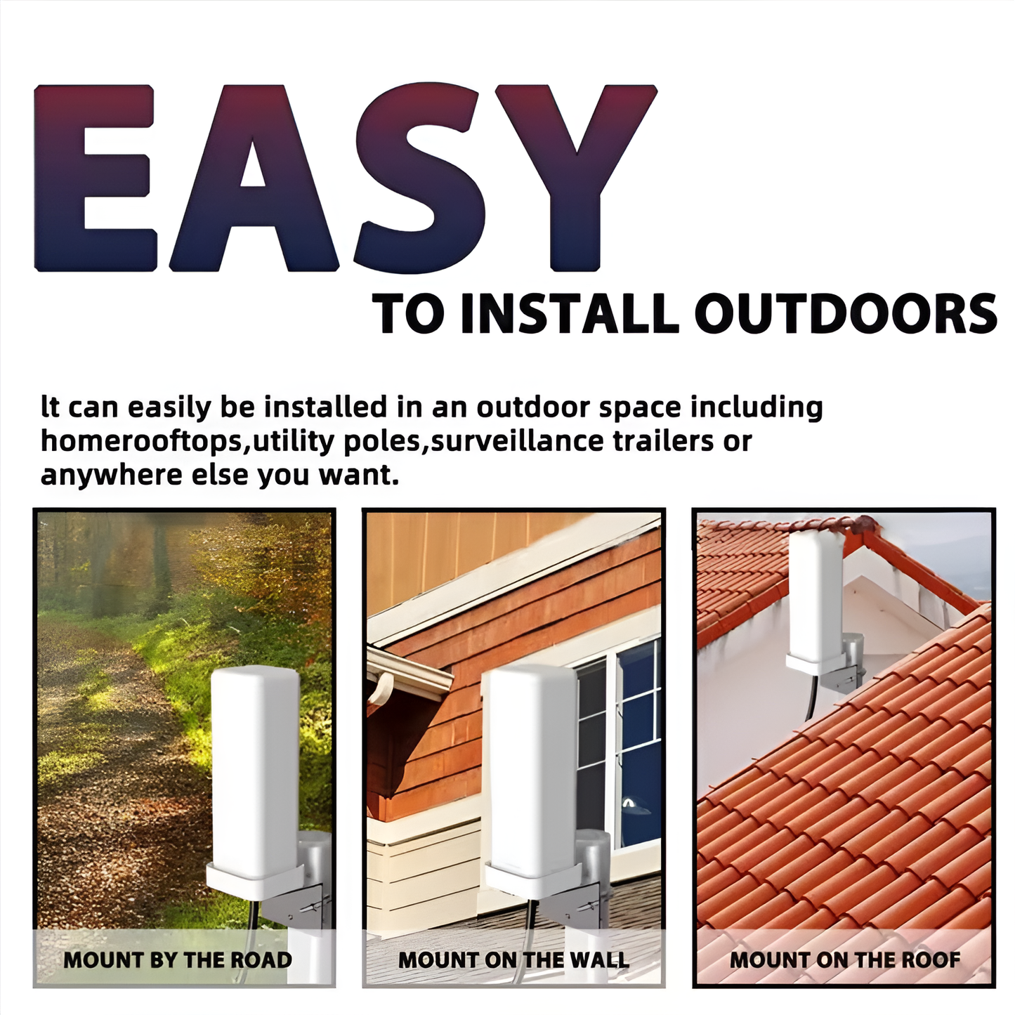 Amplified HDTV Outdoor Antenna with 360 Degree Reception