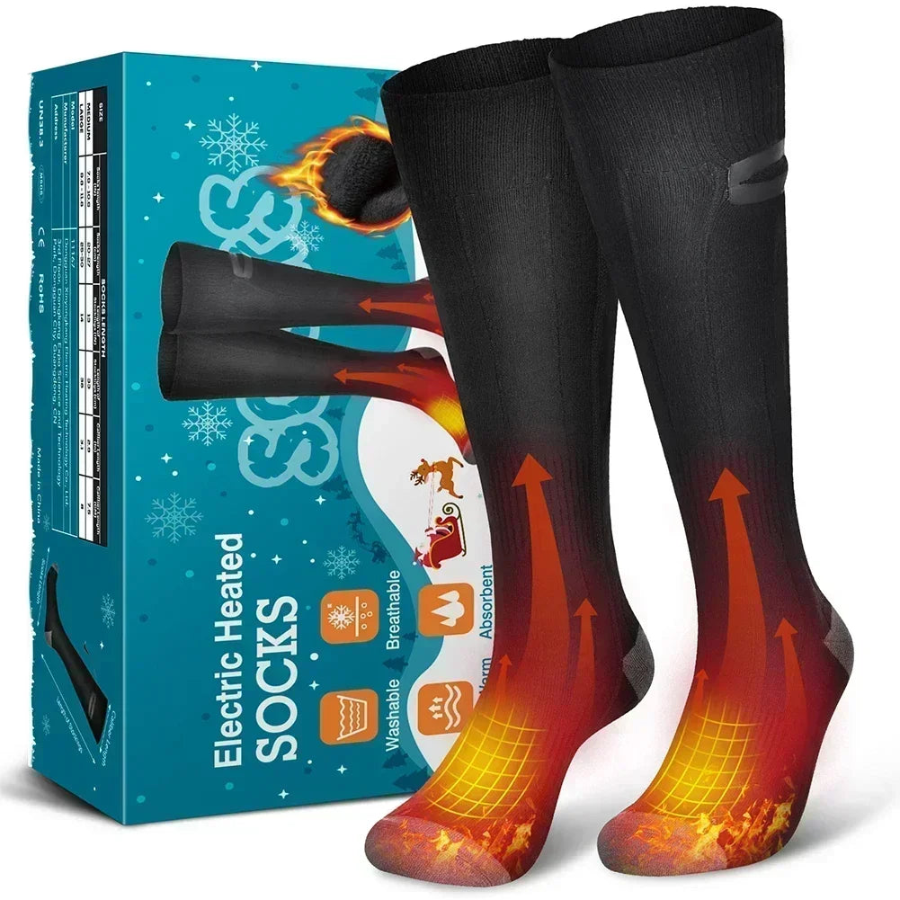 Heated Socks with Spiral Wire System and 10-Hour Battery Runtime