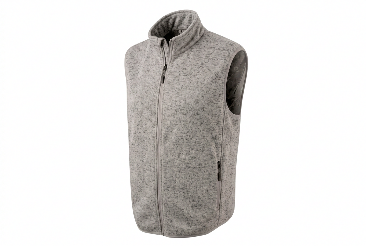 Mens Heated Knit Vest with Four Heating Zones and Rechargeable Battery for Cold Weather