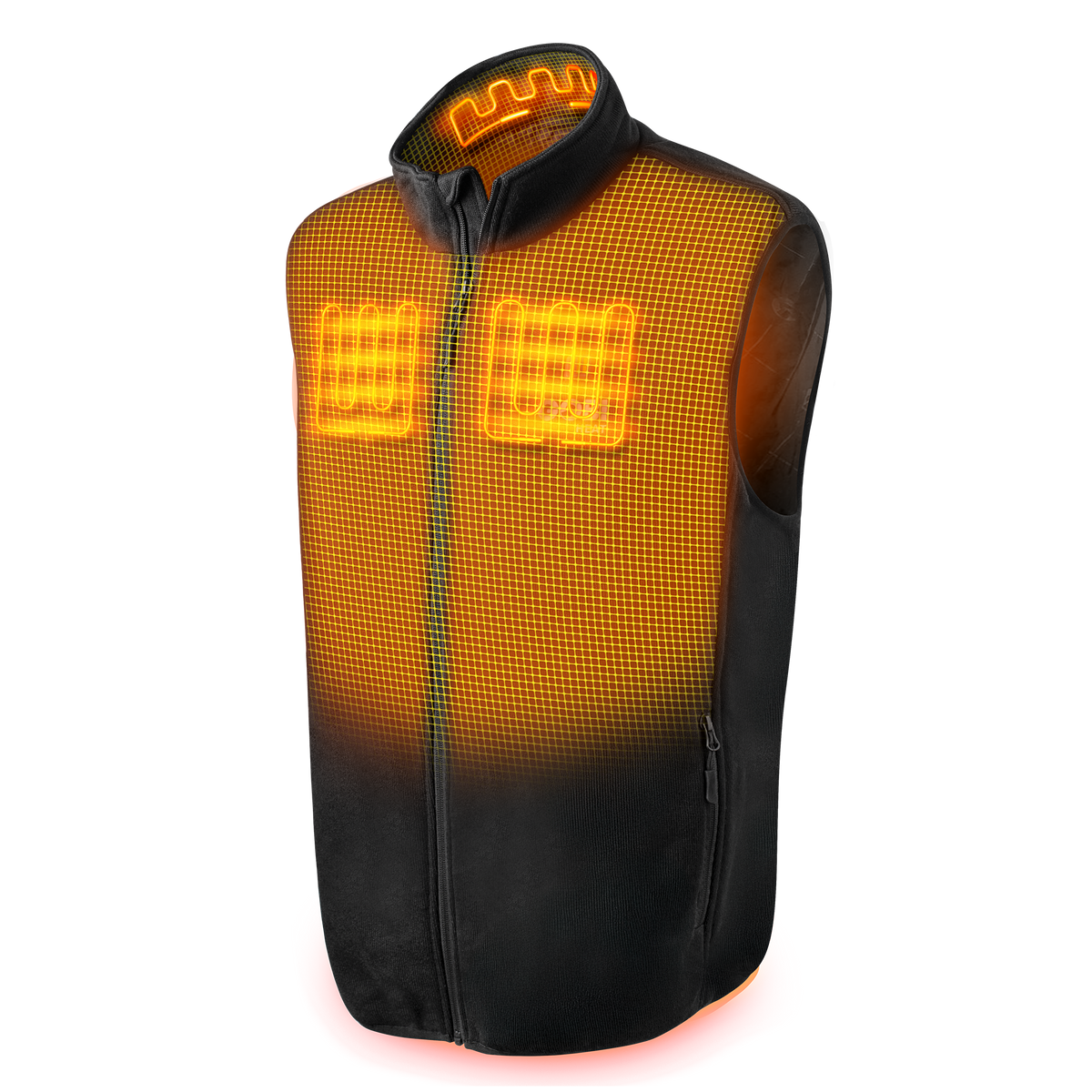 Mens Heated Knit Vest with Four Heating Zones and Rechargeable Battery for Cold Weather