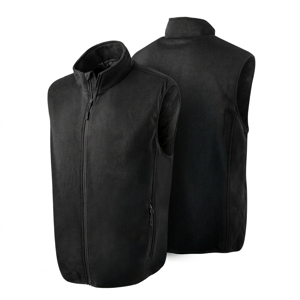Mens Heated Knit Vest with Four Heating Zones and Rechargeable Battery for Cold Weather