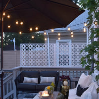 LED String Lights for Outdoor Patios with Shatterproof Plastic Bulbs and Connectable Cord