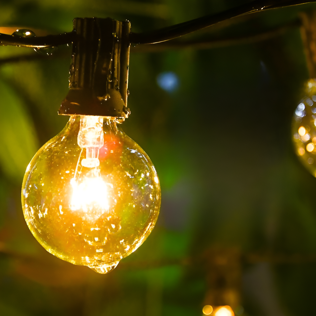 LED String Lights for Outdoor Patios with Shatterproof Plastic Bulbs and Connectable Cord