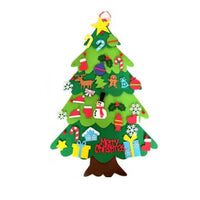 Interactive Felt Christmas Tree with Detachable Ornaments and LED Lamp