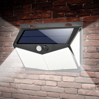 Solar Powered Flood Light with Motion Sensor, 208 LEDs and Three Operating Modes for Walls and Fences