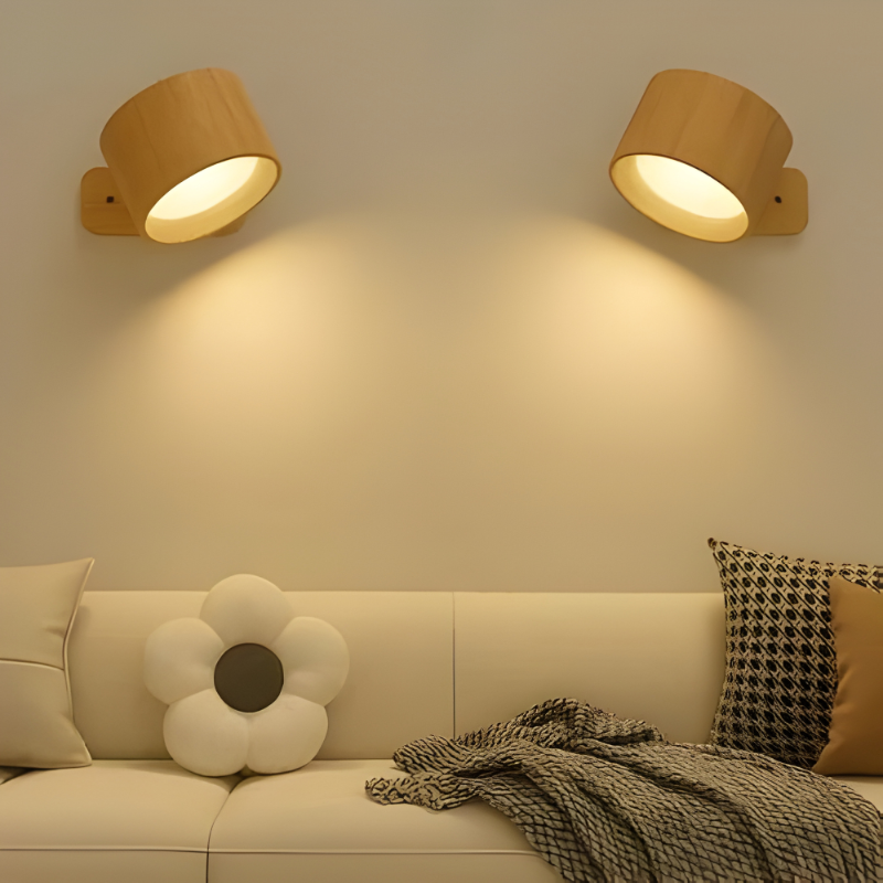 Rechargeable Wall Lamp with Magnetic Ball Rotation and Touch Control, Three Color Temperatures