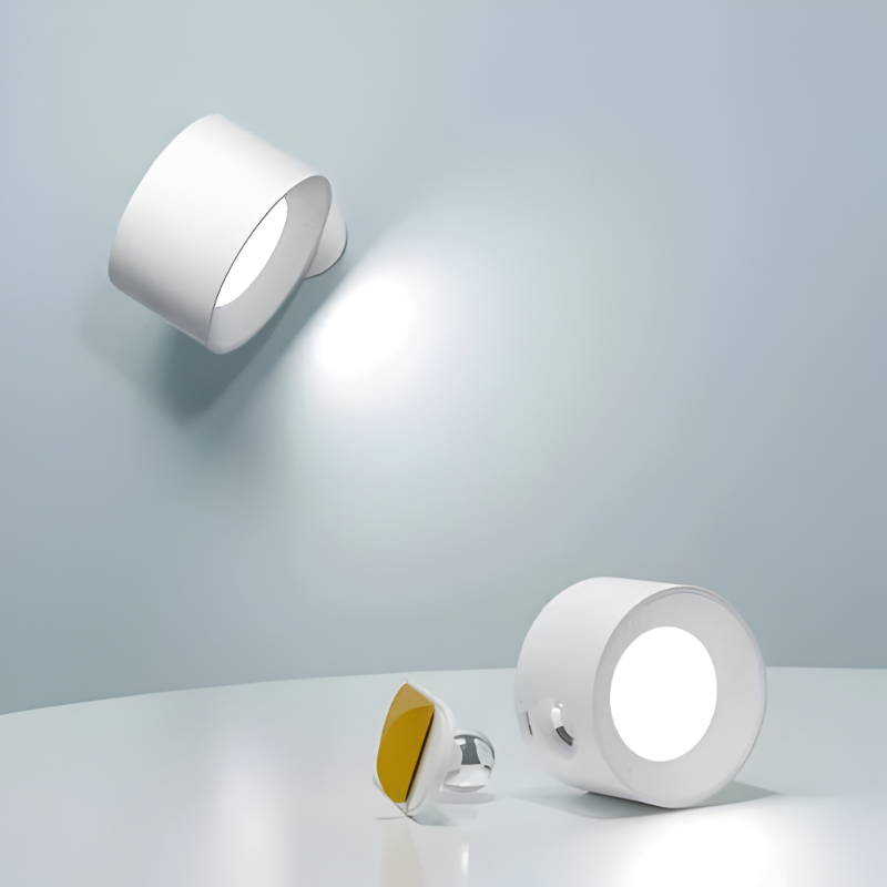Rechargeable Wall Lamp with Magnetic Ball Rotation and Touch Control, Three Color Temperatures