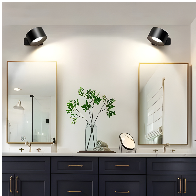 Rechargeable Wall Lamp with Magnetic Ball Rotation and Touch Control, Three Color Temperatures