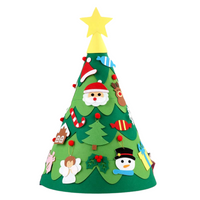 Felt Christmas Tree Wall Hanging with 28 Felt Ornaments for Kids