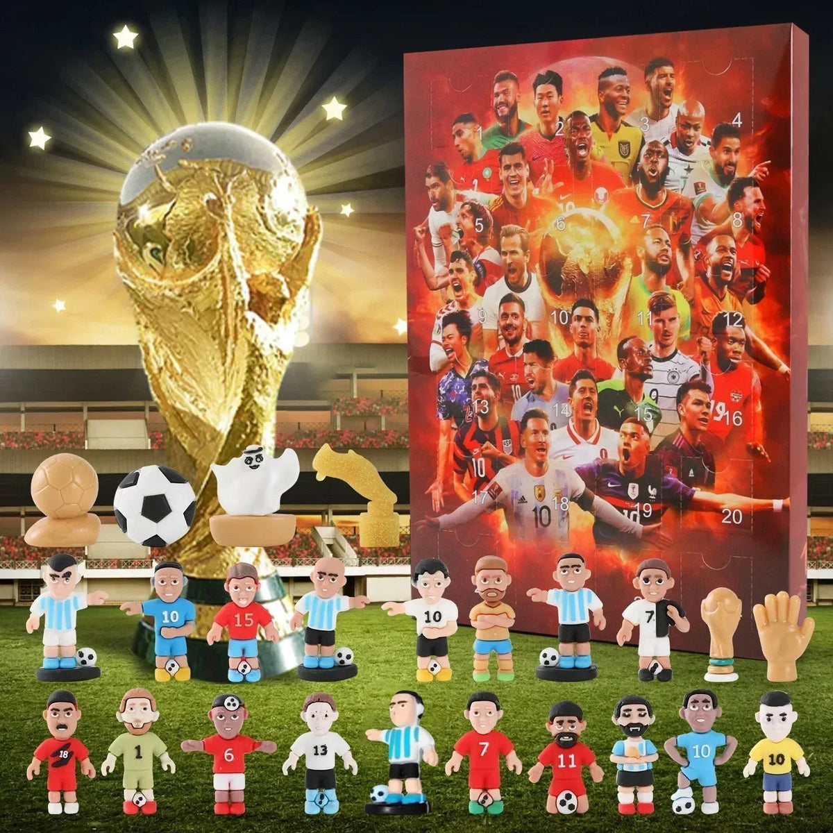 Football Advent Calendar of 24 Surprise Toys with Five Style Options for Young Fans