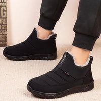 Womens Zip Up Ankle Boots with Fur Lining and Rubber Sole in Red Or Black for Winter