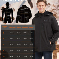 Size chart of ARRIS heated jacket for men