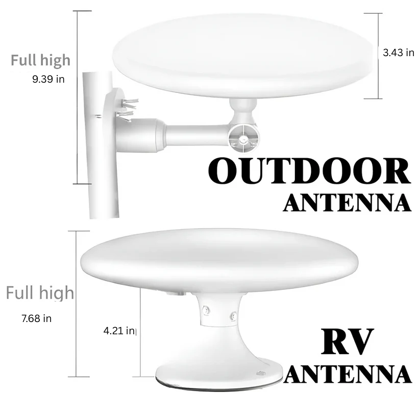 Outdoor HD TV Antenna with 360 Degree Omnidirectional Reception and Signal Amplifier, 40ft Cable