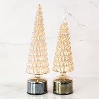 15.4" Micro LED Rotating Glass Tree - Interior Delights