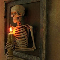 Framed Skeleton Torso Wall Decor with Flickering LED Light and Hanging Hardware