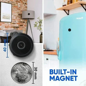 Palm Sized Magnetic Wi Fi Camera with Two Way Audio and Night Vision for Home Monitoring